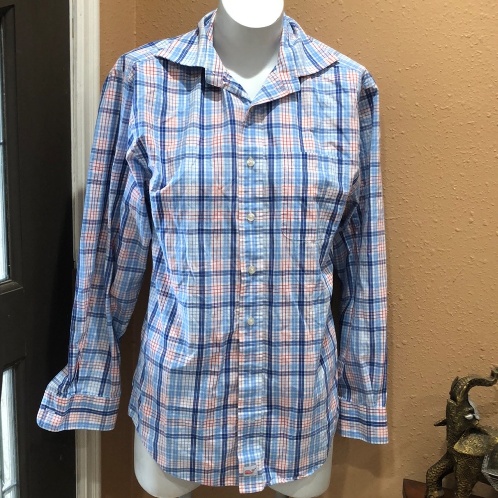 Vineyard Vines mens plaid button up shirt